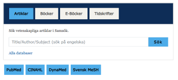Sökrutan på webbplatsens startsida